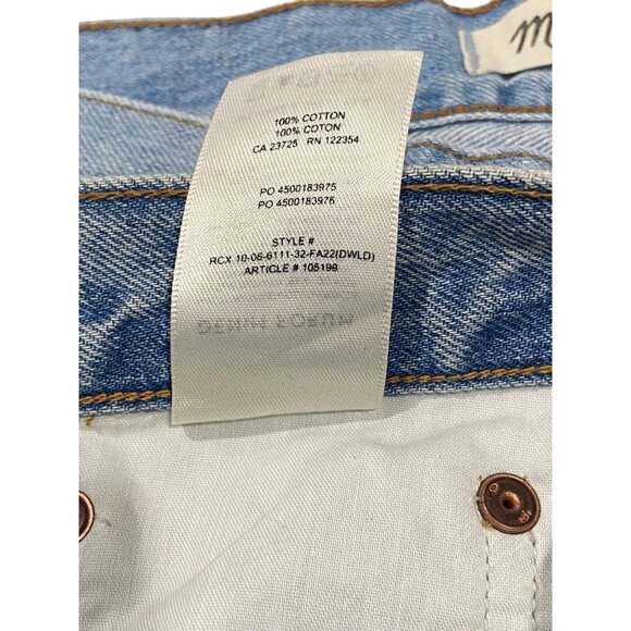 Denim Forum The Farrah High Rise Wide Leg Jeans Blue Size 32L Aritzia Y2K School - Picture 6 of 14